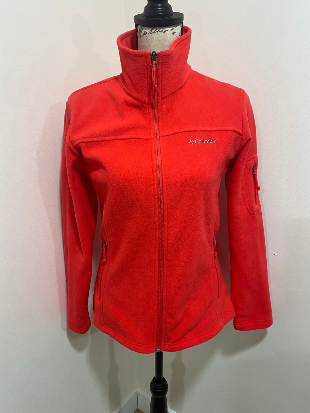 Columbia Red Full Zip Up Fleece Jacket Size Small